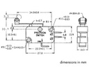 Mikroswitch, lang rulleboltarm - 6A/250V ON-(ON) 4,8mm stik