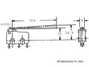 Mikroswitch m. lang arm - 3A/250V, ON-(ON) SPDT, loddeben