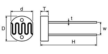 Fotomodstand (LDR) Ø12mm, 250V