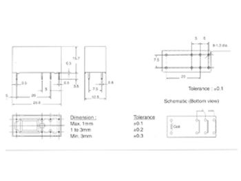 Vertikalt relæ - 24VDC / 16A, 1 x omskifter (SPDT)