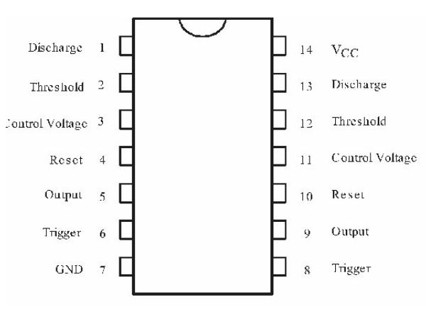 NE556N Dual timer / oscillator - 10V, 500KHz (DIP14)