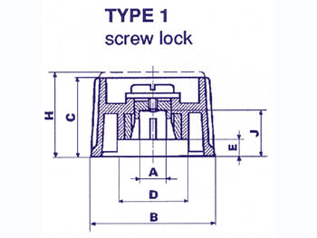 Drejeknap - 15mm / 6mm aksel, Sort