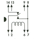 REED relæ - 6VDC / 0,25A, 1 x omskifter (DIP14-8)