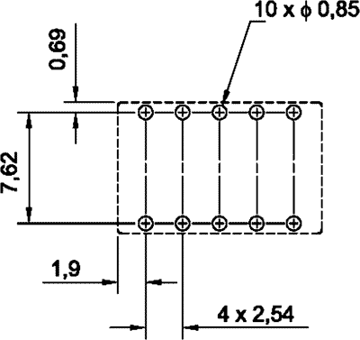 Kiprelæ (bistabil) - 5VDC / 1A, 2 x omskifter (DIP10)