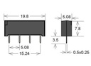 REED relæ, Single-In-line - 5V med diode (SIL)