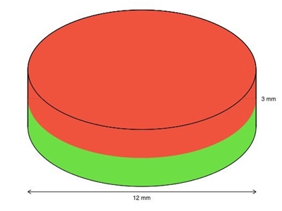 Magnet, neodynium - Cyl. N35-45 Ni Ø12x3mm (6 stk.)