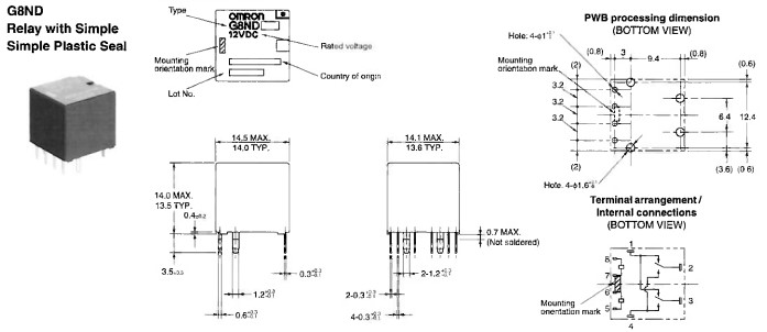 Autorelæ - 12VDC / 30A, 1 x omskifter (SPDT)