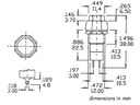 R1824B tryk-kontakt 1P OFF-(ON) 3A/125V
