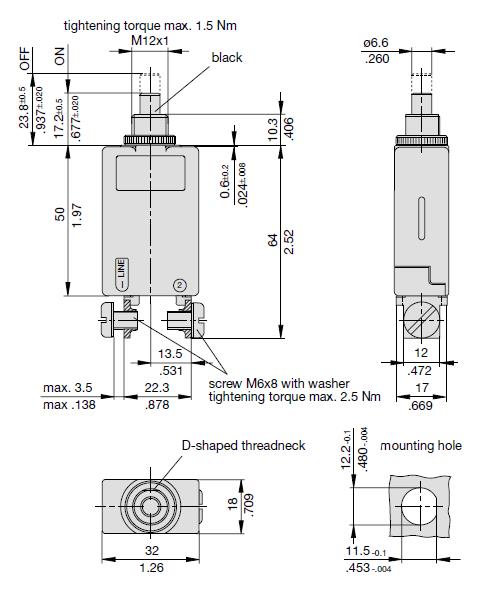Termisk automatsikring m. kontakt - 70A, 1 pol