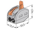 Klemme-samlemuffe - 2 x 0,08-2,5mm², til inst.ledn., Grå