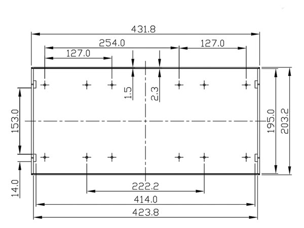 19" ABS plastkabinet - 2U til rackmont., Sort