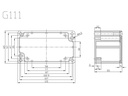 G111 aluminiumskabinet - IP65 (115x65x55mm)