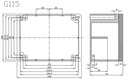 G115 aluminiumskabinet - IP65 (108x148x75mm)