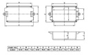 G1013 plastkabinet - Sort m. flanger (38x64x25mm)