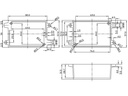 G1019 plastkabinet - Sort m. flanger (57x82x33mm)