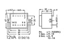 230V printtransformator - 12VA 1 x 9V / 1,33A
