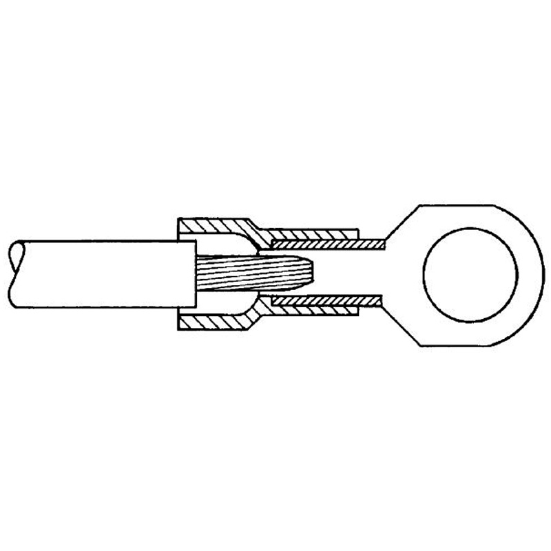 Isoleret ringkabelsko 1,5-2,5 mm² blå M6 - 1 stk.