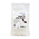 Kabelstrips m. skrivefelt - 2,5x100mm, Hvid (100 stk.)