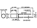 3mm LED - Flad top GUL diffus (8mcd 100°)