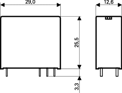 Miniature relæ - 12VDC / 16A, 1 x slutte (SPST-NO)