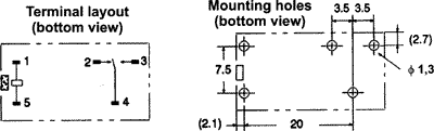 Vertikalt relæ - 24VAC / 10A, 1 x omskifter (SPDT)