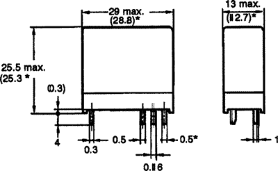 Vertikalt relæ - 24VAC / 10A, 1 x omskifter (SPDT)