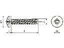Pladeskrue, panhoved - 4,2 x 13mm, pozidriv PZ2 (50 stk.)