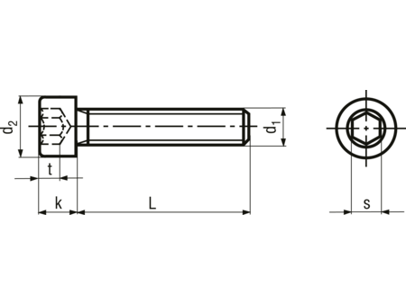 Maskinskrue, indv. sekskant - M5x16mm, HEX-4mm (10 stk.)