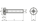 Maskinskrue, panhoved - M6x40mm, pozidriv PZ3 (10 stk.)