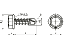 Selvskærende skrue, sekskant - 4,2x19mm, HEX-7mm (10 stk.)
