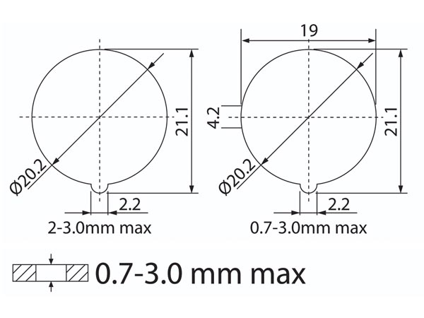Vippekontakt - 2P OFF-ON, 20A 12Vdc Grøn LED, IP65 (Ø20,2mm)