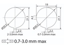 Vippekontakt - 2P OFF-ON, 20A 12Vdc Grøn LED, IP65 (Ø20,2mm)
