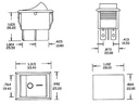 Vippekontakt - 2P OFF-ON, 250V/15A, RØD lys