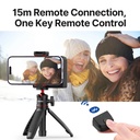 Bluetooth smartphone holder m. LED-lys, 1/4" tripod-gevind