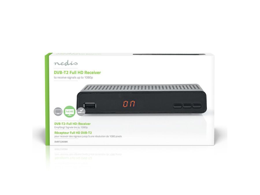 DVB-T2-modtager - OSD, 1080p, USB2.0