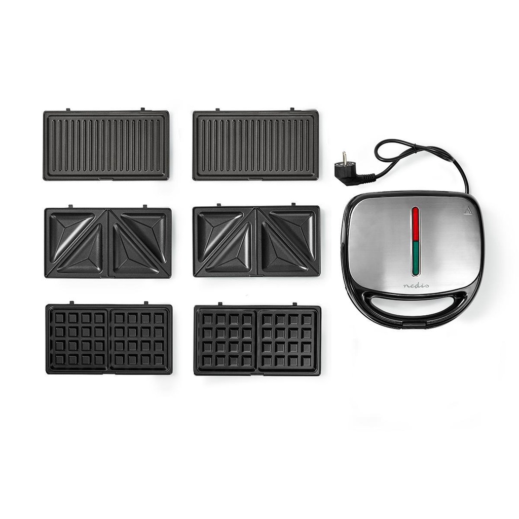 Multigrill - Sandwich/Vaffel/Grill, 800W, Sort