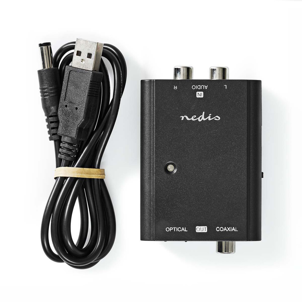 Analog-digital audiokonverter - 2 x RCA(Phono) > COAX/optisk