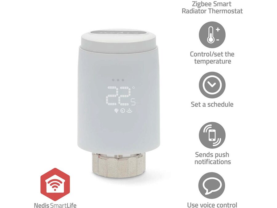 SMARTLIFE Trådløs Radiatortermostat - ZigBee 3.0, LED, Hvid