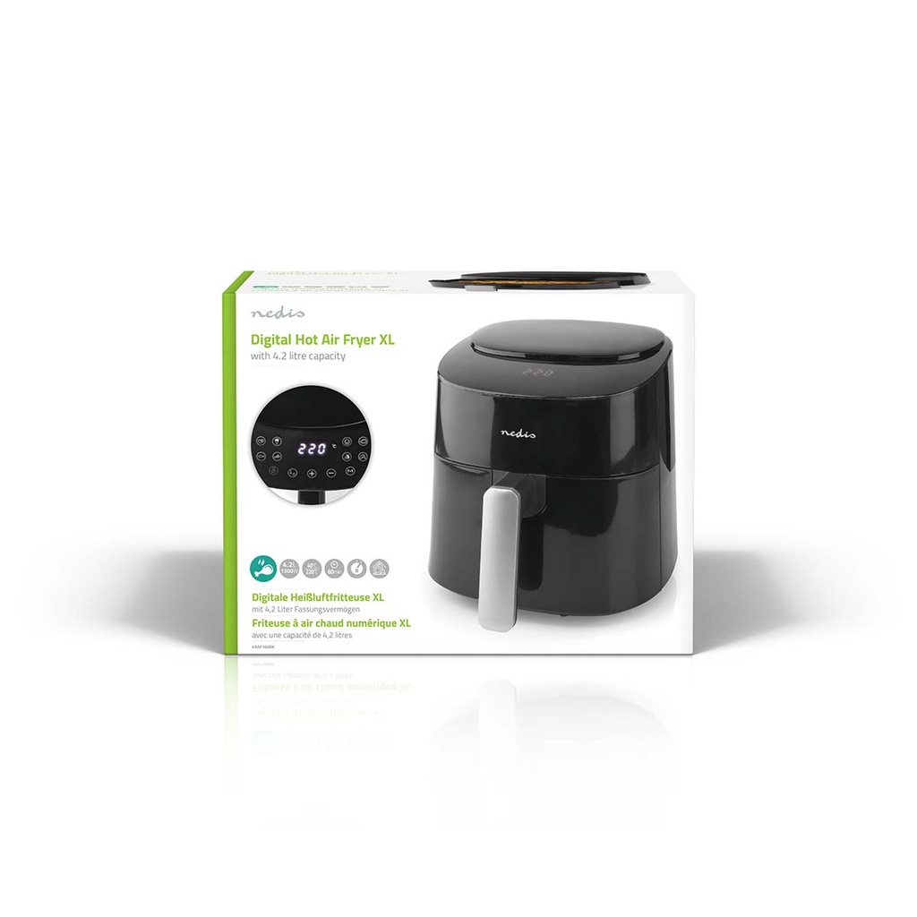 Hot AirFryer - 4,2L 240 min. timer, 8 programmer, Sort