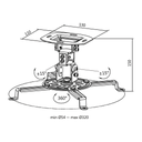 Loftbeslag til projektor - 150mm, Hvid