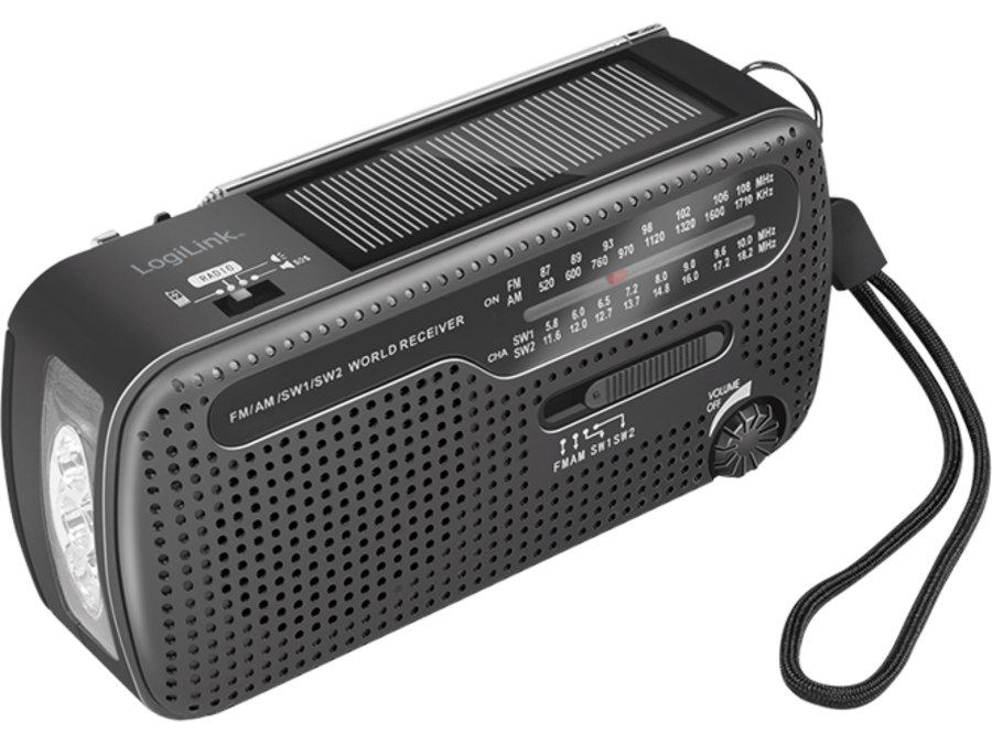 Dynamo FM radio m. solpanel, Sort