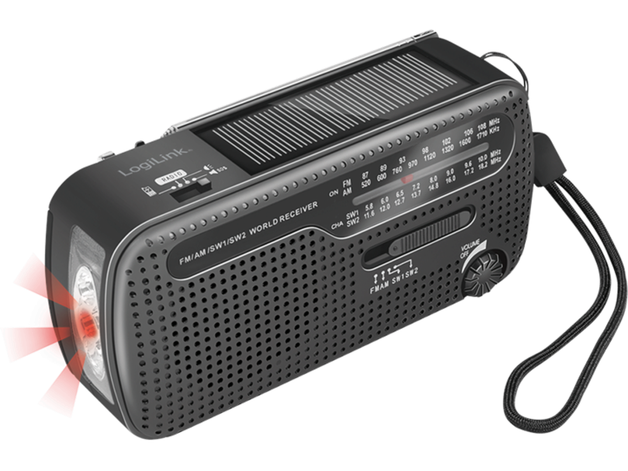 Dynamo FM radio m. solpanel, Sort