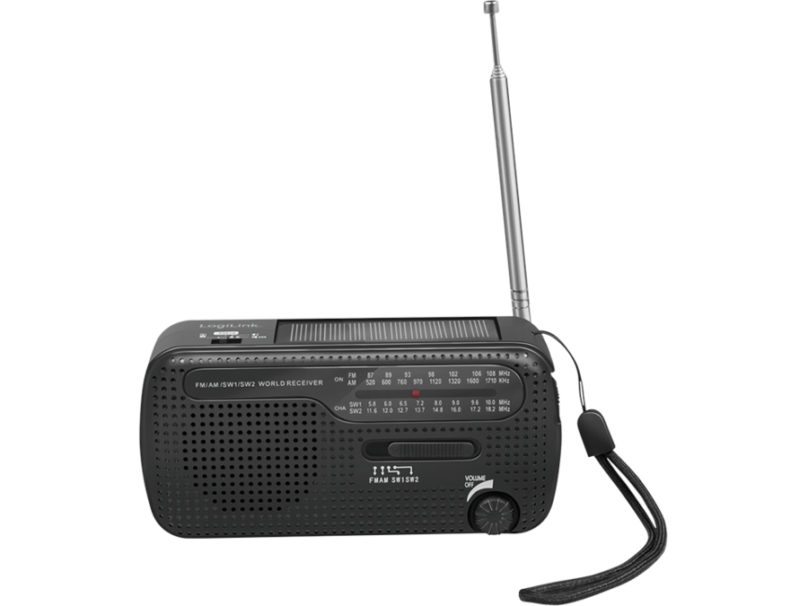 Dynamo FM radio m. solpanel, Sort