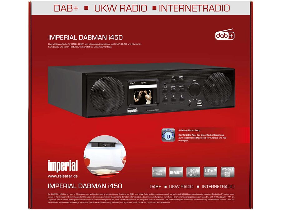 DABMAN i450, FM/DAB+, internetradio, m. bluetooth