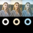 Smartphone holder med LED ringlys - Ø8,5cm, 24 LEDs, 5V / 2A