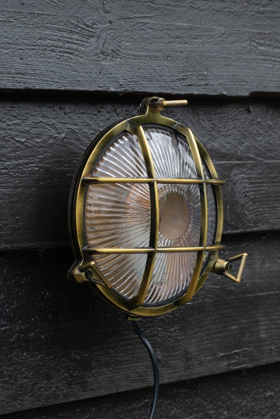 Skot væglampe, udendørs - AHOI E27 Bronze nikkel (IP64)