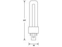 LED PL kompaktrør - 3W (7W), G23, EM+AC (840)