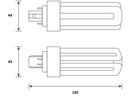 LED PL kompaktrør - 13W (42W), GX24q, AC (830)