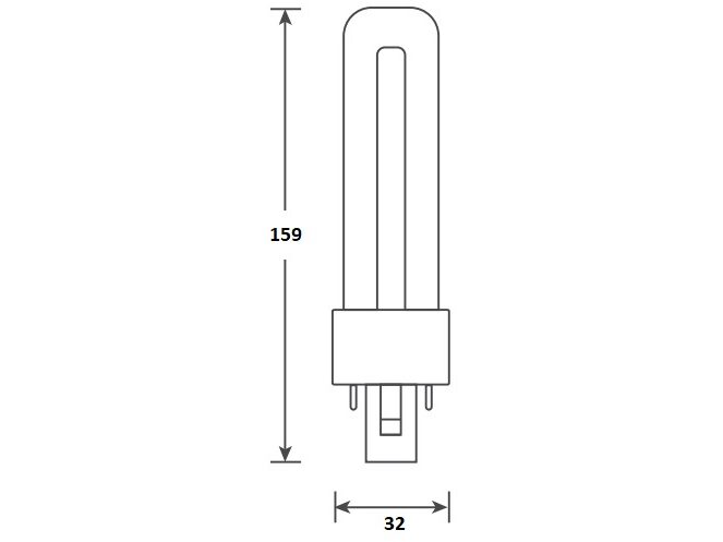 LED PL kompaktrør - 4.5W (9W), G23, EM+AC (830)