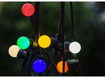 G45 LED pære - 240VAC / 1W, E27 sokkel, Blå (IP44)